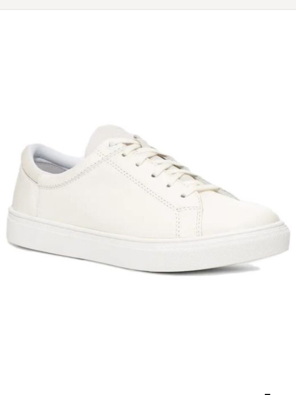 UGG Men’s Baysider Low Weather Shoe White Leather Lace-Up Waterproof Sneakers